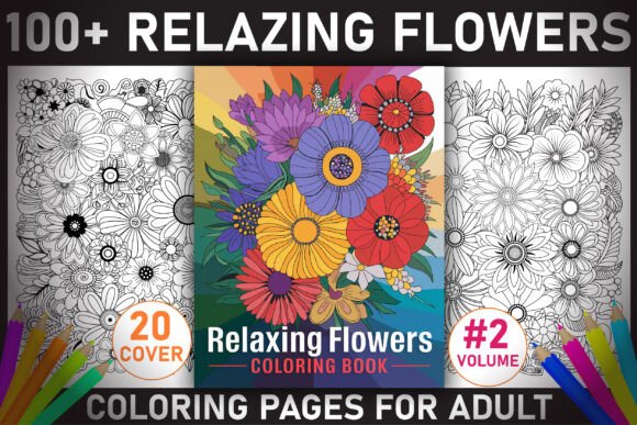 Download Relaxing Flowers: Adult Coloring Book - Coloring book Collection