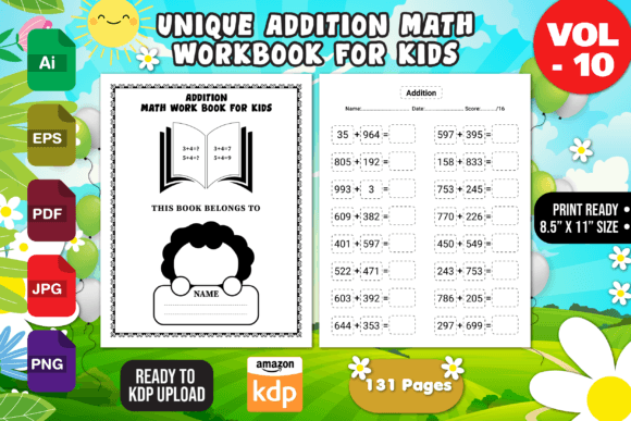 Download Printable Addition Math Workbook Vol -10 - Addition Collection