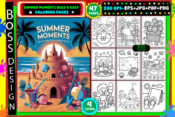 Download Summer Moments Bold &amp; Easy Coloring Book - Coloring book Collection