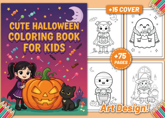 Download Cute Halloween Coloring Book for Kids - Coloring book Collection