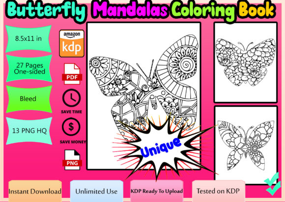 Download Butterflies for Coloring Book Kdp - Coloring book Collection