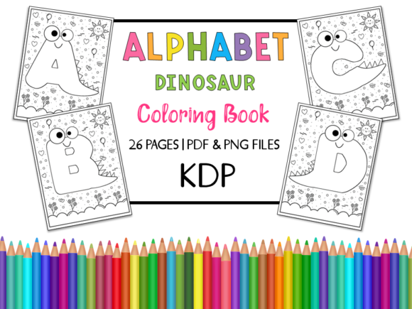 Download KDP Alphabet Dinosaur Coloring Book - Coloring book Collection