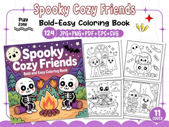 Download Spooky Cozy Friends Coloring Pages - Cozy Collection