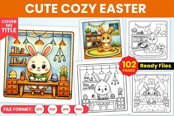 Download Cute Cozy Easter Coloring Book for Teens - Cozy Collection
