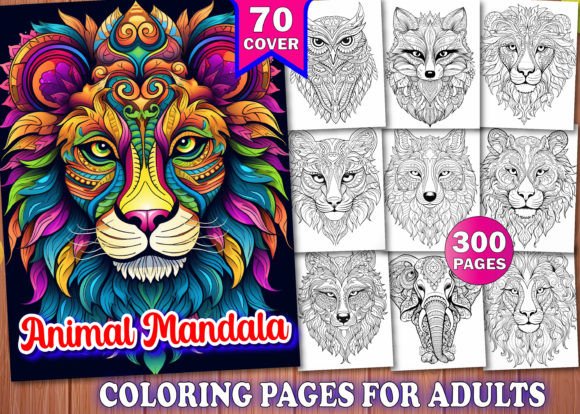 Download 300 Adults Animal Mandala Coloring Book - Coloring book Collection