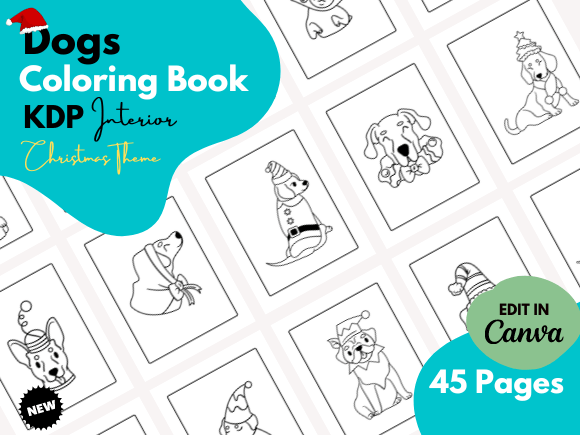 Download Dogs Coloring Book - Christmas Theme - Coloring book Collection